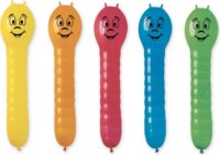 Színes lufi kukac, 5 darabos szett