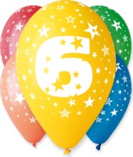 Színes számos lufi 5 darabos, 6