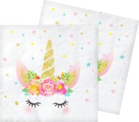 Unikornis mintás szalvéta, 20 darab, 33 x 33 cm