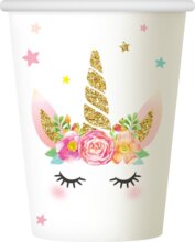 Unikornis mintás papírpohár, 6 darab, 266 ml