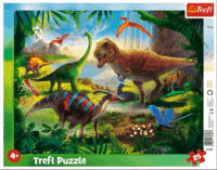 Dinoszauruszok keretes puzzle, 25 darabos
