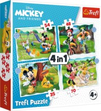 Szép nap Mickey számára 4 az 1-ben puzzle, 35, 48, 54, 70 darabos
