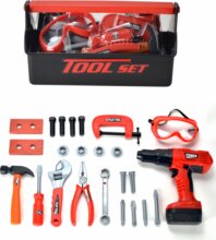 Szerszámos láda készlet gyerekeknek, 25 darabos