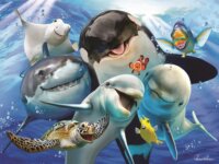 Óceán szelfi neon puzzle, 100 darabos