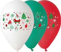 Mikulás mintás ünnepi lufi, 5 db