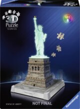 Ravensburger 3D Puzzle Iconics: Szabadság-szobor LED-del, 108 darabos