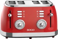 SOGO TOS-SS-5465 Kenyérpirító, 4 szeletes, Piros