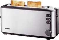 Severin AT 2515 Hosszú szeletes kenyérpirító, Beépített zsemle feltét, Nemesacél (matt)