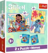 Lilo & Stitch puzzle és memória játék, 30, 48 darabos