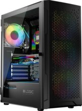 Logic Aramis ARGB Midi Tempered Glass, fekete