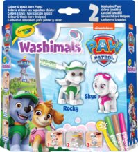 Crayola Washimals, Kimosható Mancs őrjárat figura, 2 db, Skye és Rocky