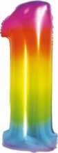 Szivárvány színű, számos fólia lufi, 76cm, 1