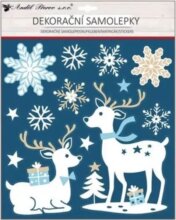 Szarvas mintás csillogó dekormatrica, 18 x 23 cm