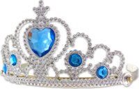 Ezüst tiara kék kövekkel