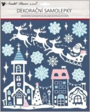 Télapó a városban csillogós dekormatrica, 30 x 38