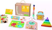 Tooky Toy, Fejlesztő játékcsomag, fa, 40 db-os szett