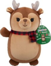 Squishmallows, Darla a barna rénszarvas kockás sállal, 25 cm