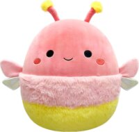 Squishmallows, Apollo a korallszínű szentjánosbogár rózsaszín és sárga selymes csíkokkal, 30 cm