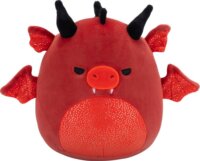 Squishmallows, Salami a piros sárkány, mérges szemekkel és csillogós hassal, 20 cm