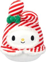 Squishmallows Ünnepek, My Melody piros és fehér csíkos szalagokkal, 20 cm