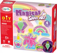 Sötétben világító homok üvegdísz készlet: Varázslat, 4 db-os