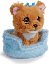 NICI GREEN, Yorkshire kutya plüssfigura kosárban, 12 cm