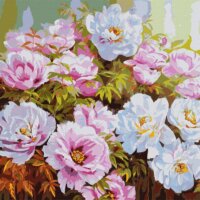 Ideyka, Festés számok szerint, Pünkösdi rózsák, 50 x 50 cm