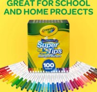 Crayola, SuperTips kimosható filctoll készlet, 100 db-os