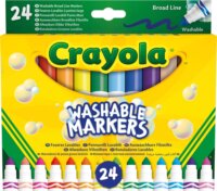 Crayola, Tompahegyű, lemosható filctoll, 24 db-os