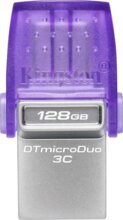 Kingston DataTraveler microDuo 3C 128GB (USB3.2, USB-A/C, ezüst/lila)
