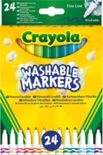 Crayola, Lemosható, vékonyhegyű filctoll készlet, 24 db-os