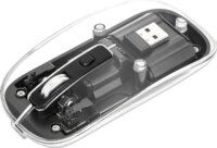 Manhattan Mouse Ottico Wireless 1600 (vezeték nélküli, optikai, átlátszó, fekete)