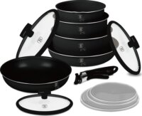 Berlinger Haus BH/8249 Black Rose Collection serpenyő szett levehető nyéllel, 12 részes