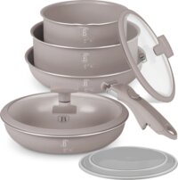 Berlinger Haus BH/8255 Taupe Collection serpenyő szett levehető nyéllel, 9 részes