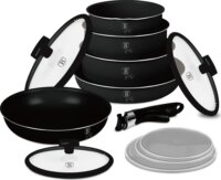 Berlinger Haus BH/8248 Matte Black Collection serpenyő szett levehető nyéllel, 12 részes