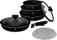 Berlinger Haus BH/8257 Matte Black Collection serpenyő szett levehető nyéllel, 9 részes