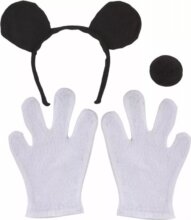 Egér jelmez kiegészítő, fülek, orr és kesztyű
