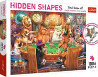 Trefl Hidden Shapes, Pókerező kutyák puzzle rejtett alakzatokkal, 1086 darabos