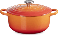 Le Creuset Signature kerek öntöttvas sütő-főzőedény, 20cm, 2,4 l, vulkán