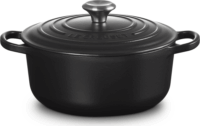 Le Creuset Signature kerek öntöttvas sütő-főzőedény, 20cm, 2,4 l, fekete