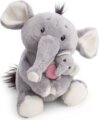 NICI, Elefánt plüssfigura kicsinyével, 20 cm