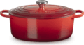 Le Creuset Signature ovális öntöttvas sütő-főzőedény, 31cm, 6,3 l, cseresznyepiros