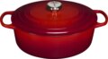 Le Creuset Signature ovális öntöttvas sütő-főzőedény, 31cm, 6,3 l, cseresznyepiros