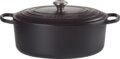 Le Creuset Signature ovális öntöttvas sütő-főzőedény, 35cm, 8,9 l, fekete