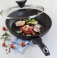 Tiross TS-1255P márvány bevonatú serpenyő fedővel, 26 cm