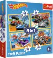 Trefl, Hot Wheels járművek puzzle 4 az 1-ben, 35, 48, 54, 70 darabos
