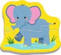 Trefl, Szafari állatok baba puzzle, 18 darabos