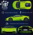 Ravensburger, 3D Lamborghini Huracan puzzle, zöld, 108 darabos