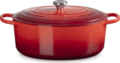 Le Creuset Signature ovális öntöttvas sütő-főzőedény, 35cm, 8,9 l, cseresznyepiros