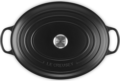 Le Creuset Signature ovális öntöttvas sütő-főzőedény, 40cm, 13,9 l, fekete